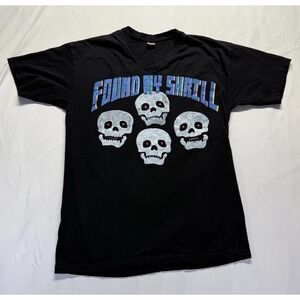 Vintage Skull band Shirt 2XL Black graphic double sided‎ music rock tee gemrock